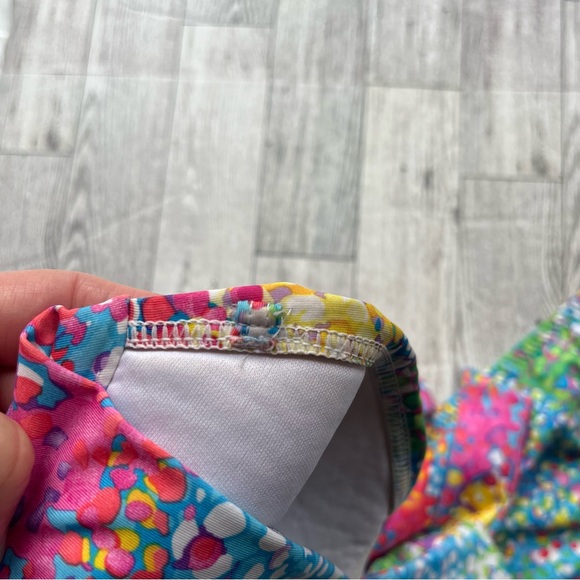 ABS Allen Schwartz bright colorful pattern twist bandeau style bikini size 6 - Picture 7 of 13